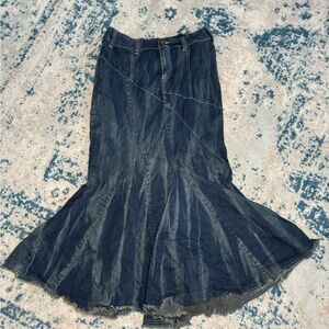 Y2K vintage denim maxi skirt